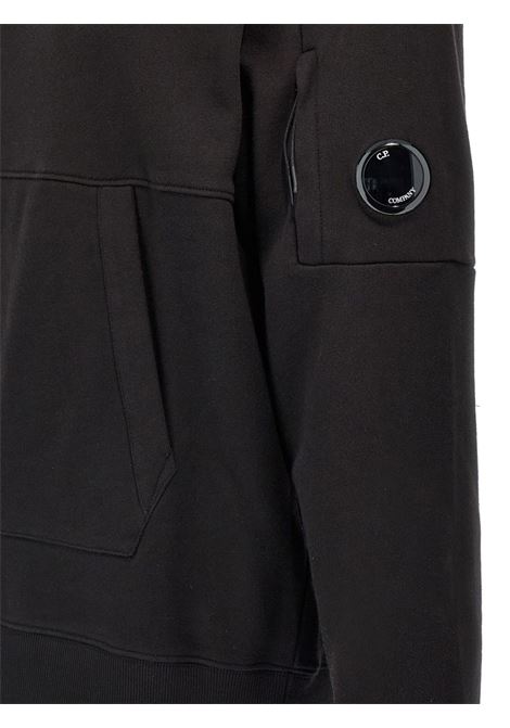 felpa hooded in diagonal raised fleece uomo nera C.P. COMPANY | RCCMSS714A-005086W999